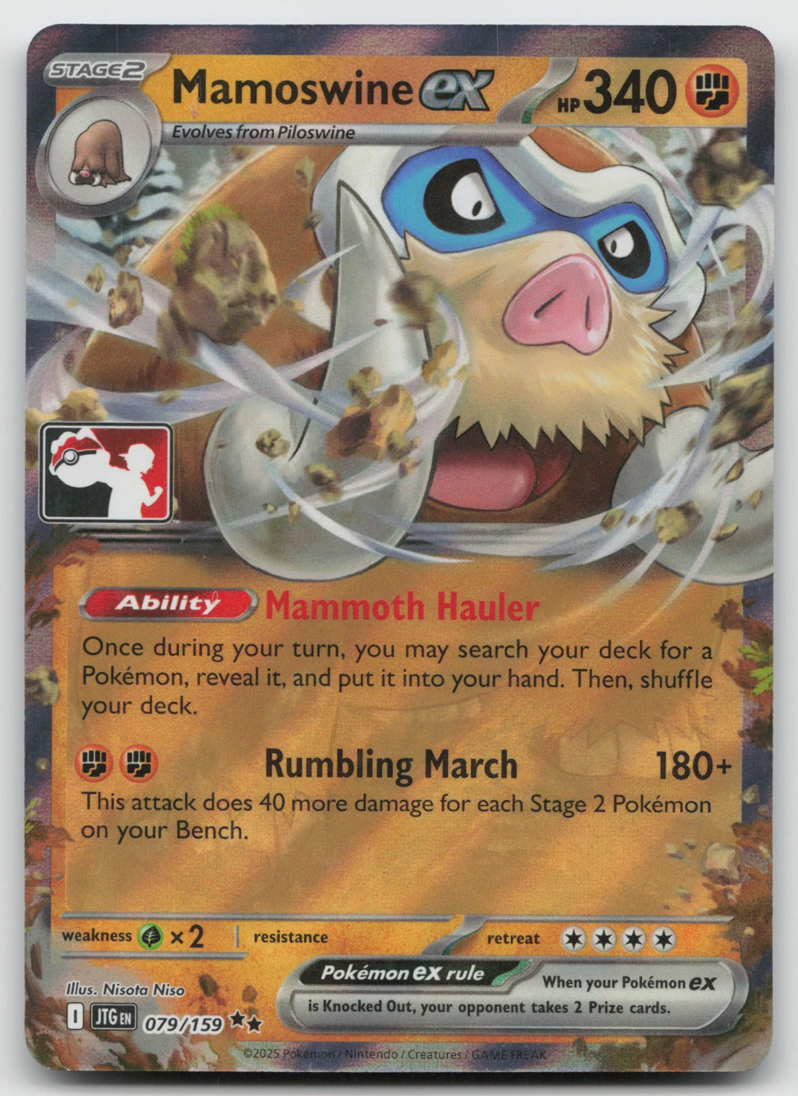 Mamoswine ex - Double Rare Holo Prize Pack Series Cards 079/159 NM