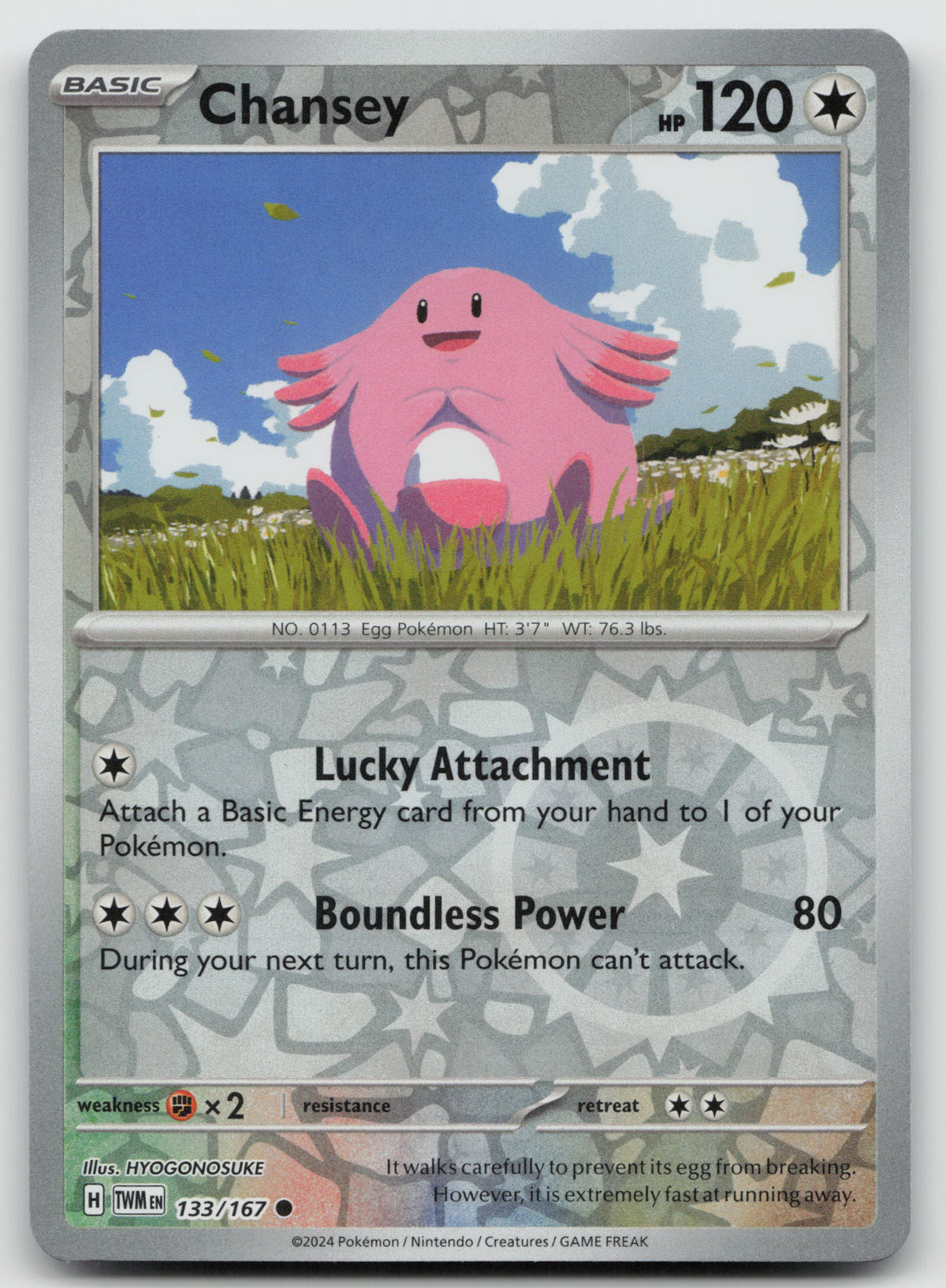 Chansey Common Reverse Holo SV06: Twilight Masquerade 133/167 NM