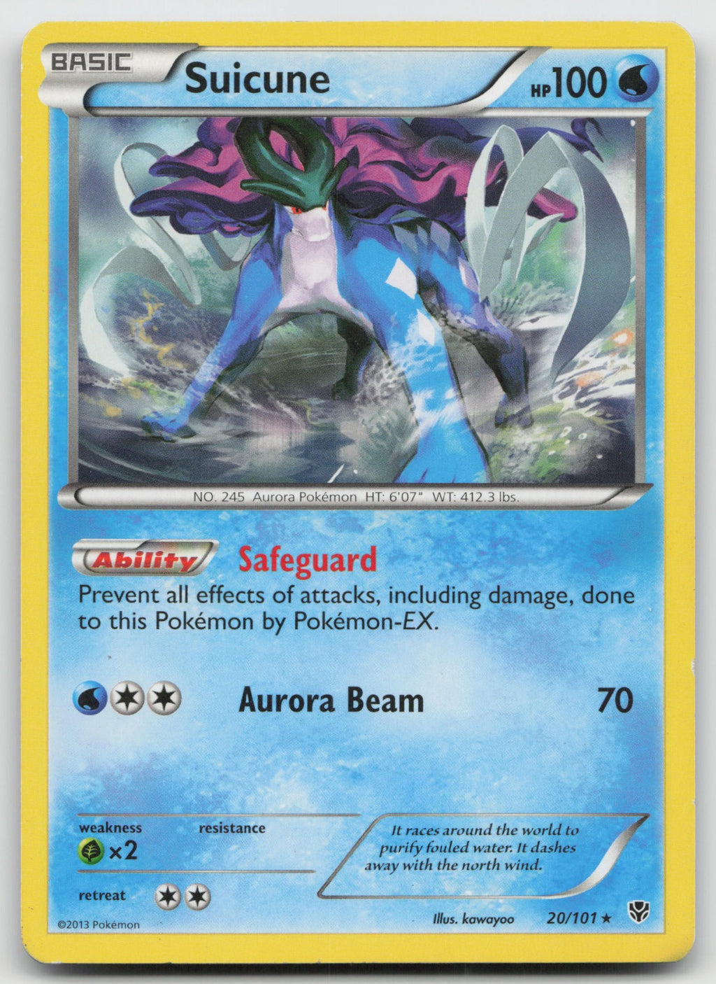 Suicune Rare Plasma Blast 20/101 MP
