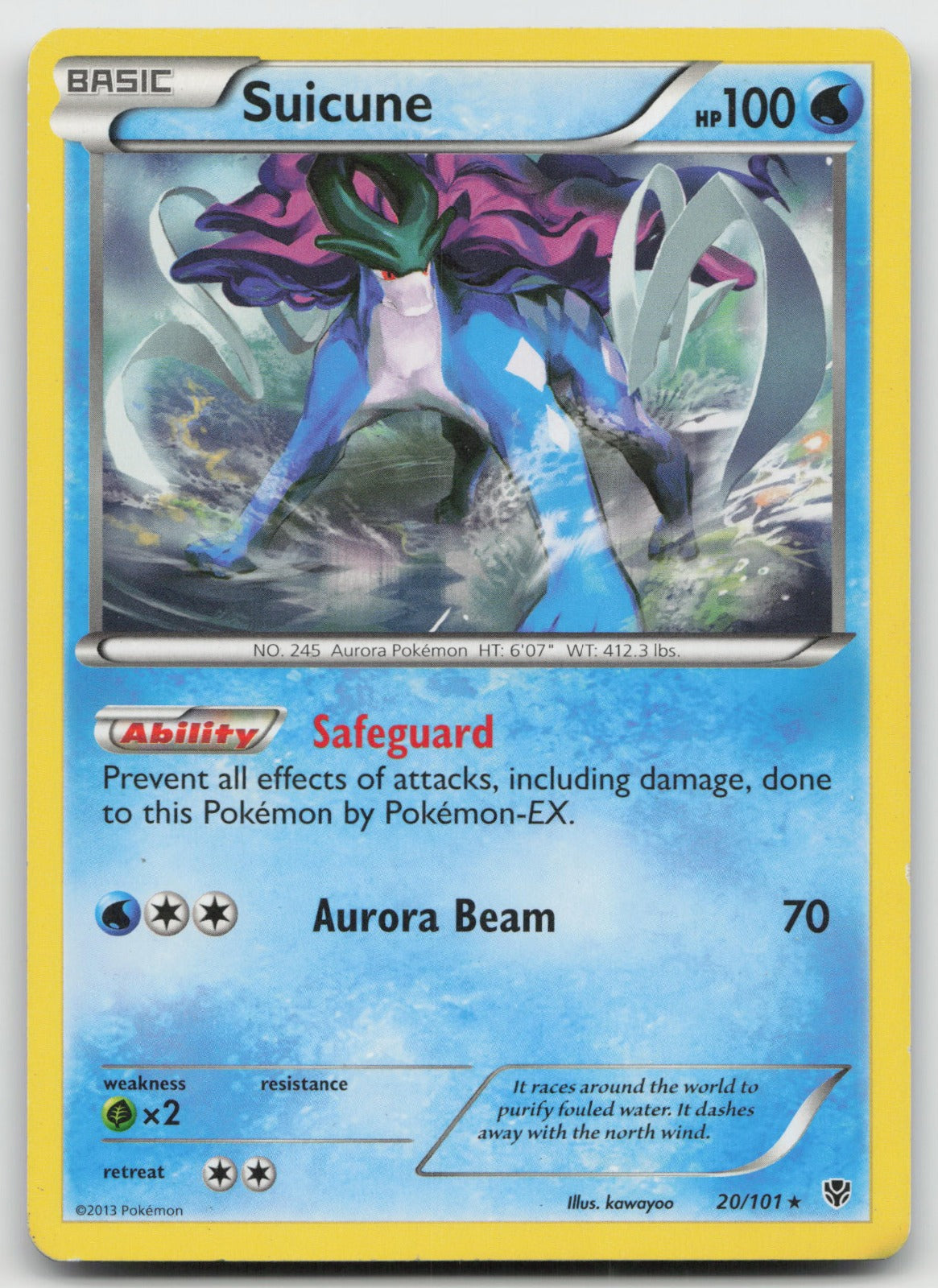Suicune Rare Plasma Blast 20/101 MP