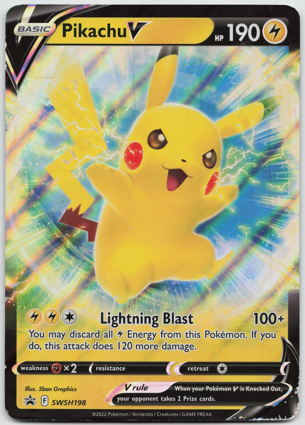 Pikachu V - Promo Holo JUMBO Cards SWSH198 DAMAGED