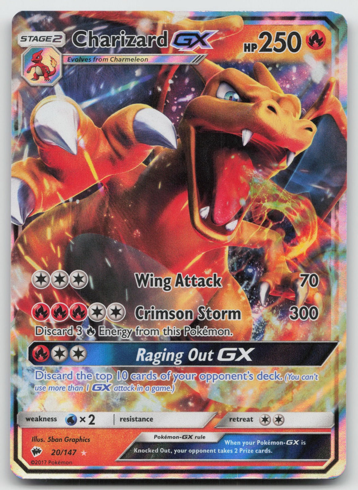 Charizard GX Holo Ultra Rare SM - Burning Shadows 20/147 NM