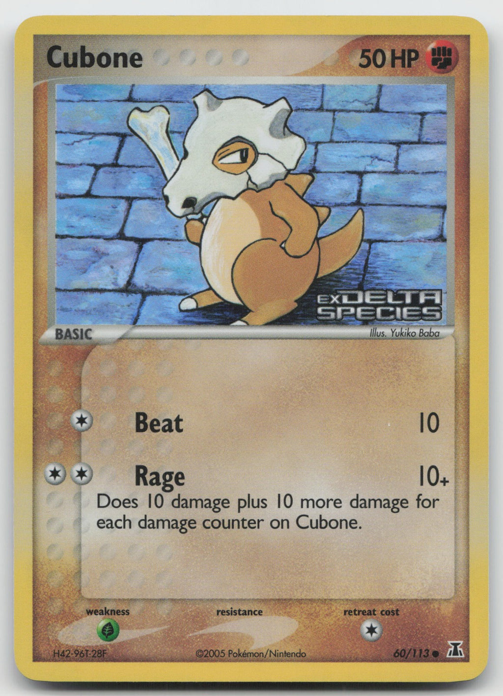 Cubone Common Reverse Holo Delta Species 60/113 NM/VLP