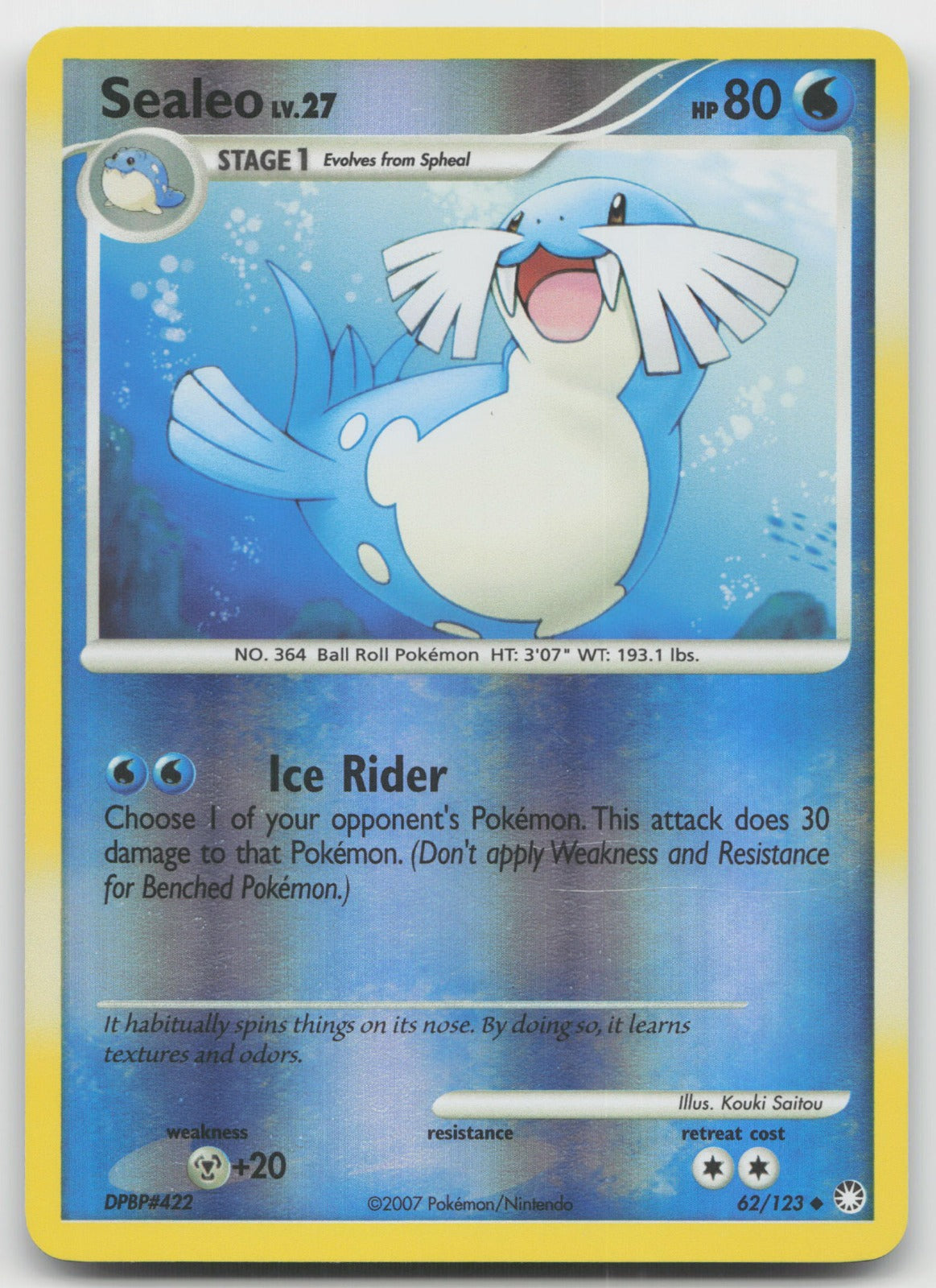 Sealeo Uncommon Reverse Holo Mysterious Treasures 62/123 VLP