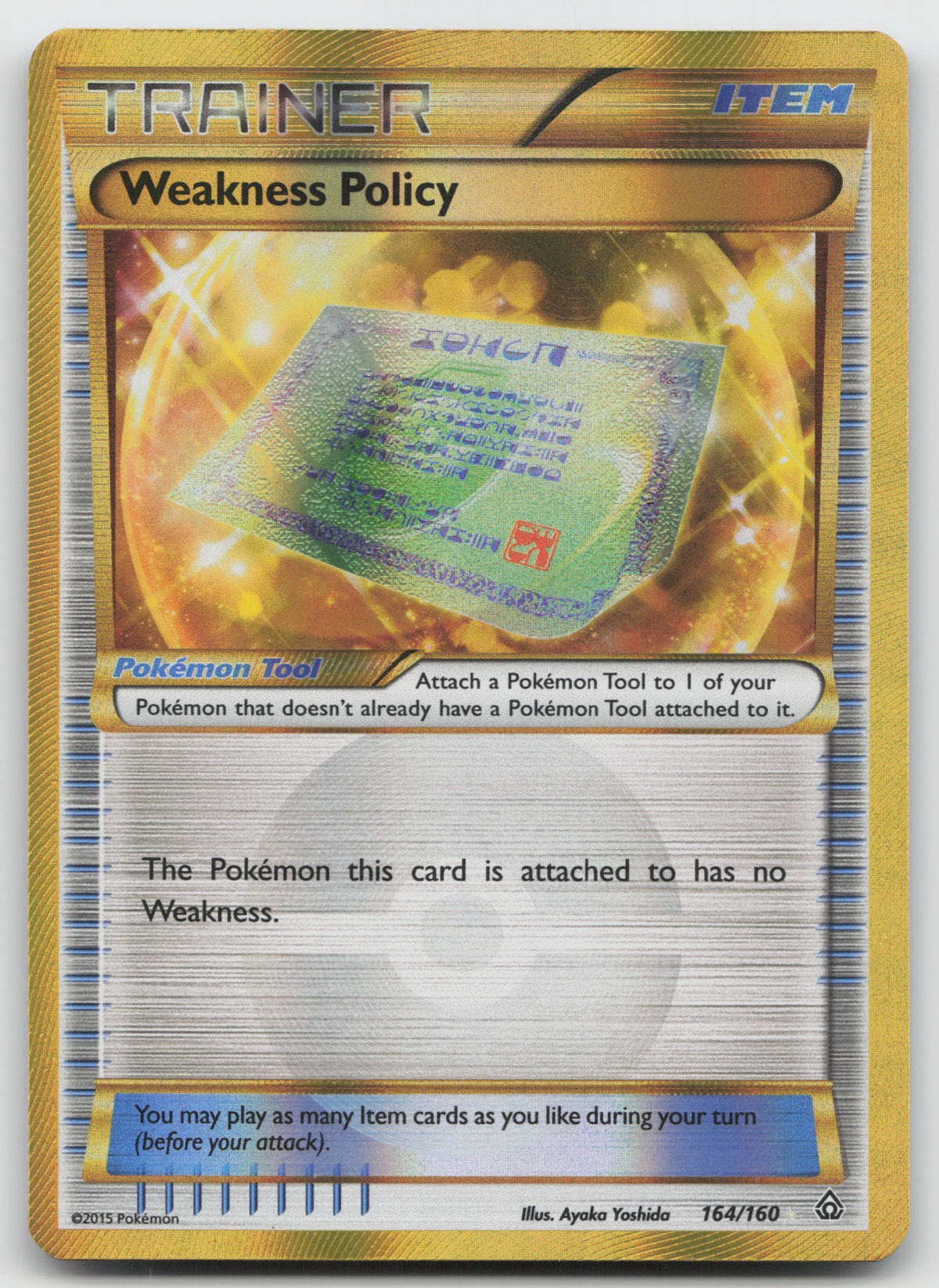 Weakness Policy (Secret Rare) GoldRare Holofoil XY - Primal Clash 164/160 VLP