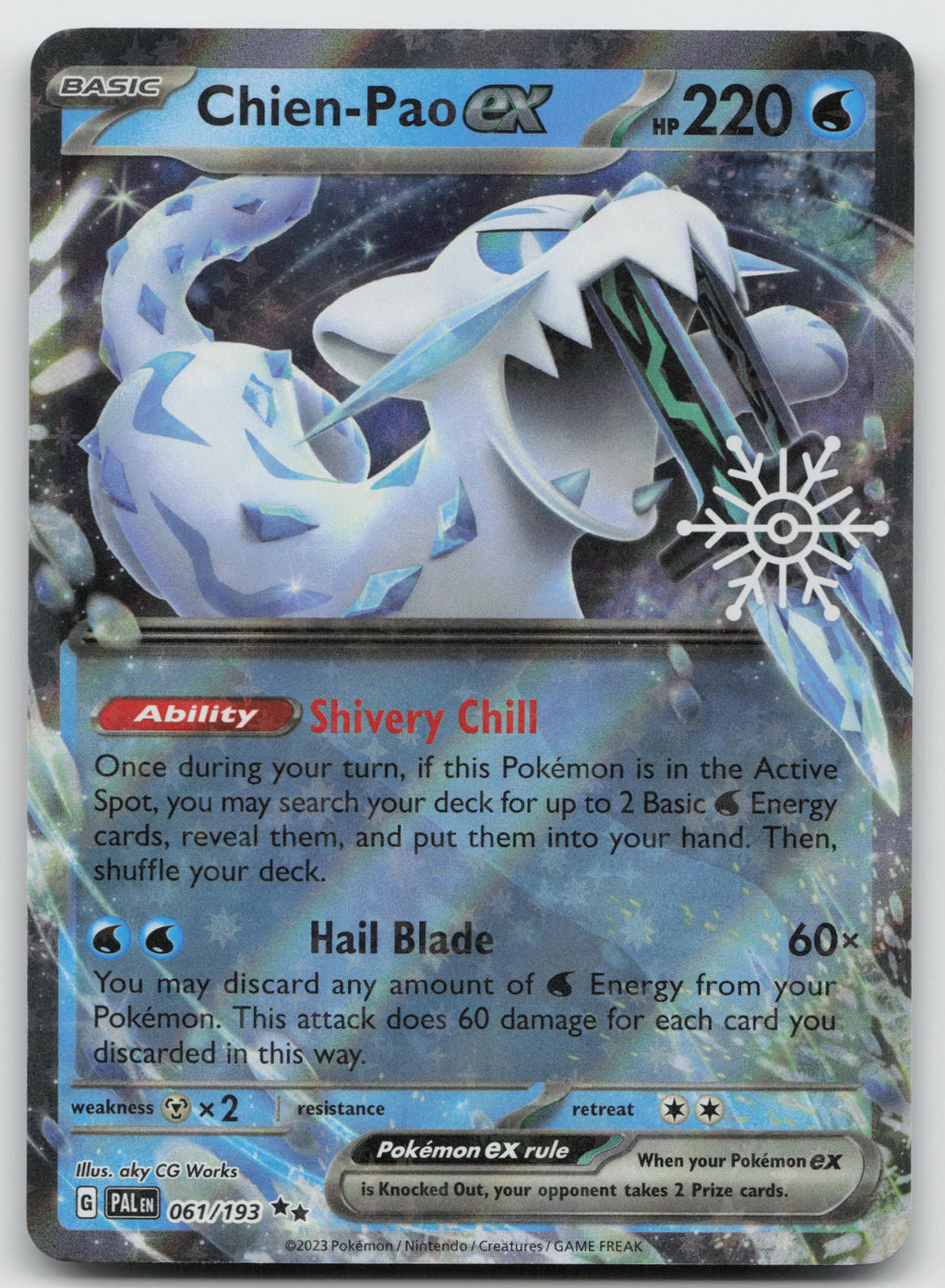 Chien-Pao ex - (Holiday Calendar) Double Rare Holo Paldea Evolved 061/193 NM