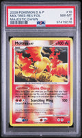 Moltres Majestic Dawn Pokemon Diamond & Pearl Reverse Holo 10/100 PSA 8
