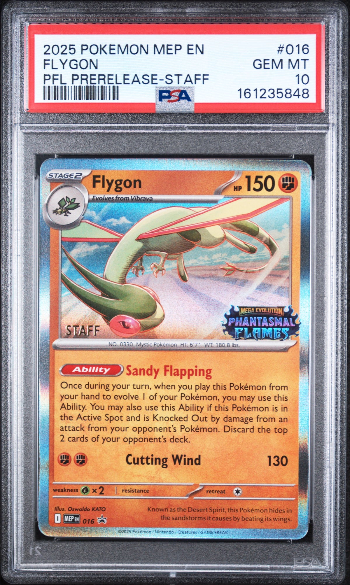 Flygon Prerelease-Staff Pokemon En-Me Black Star Promo MEP016 PSA 10