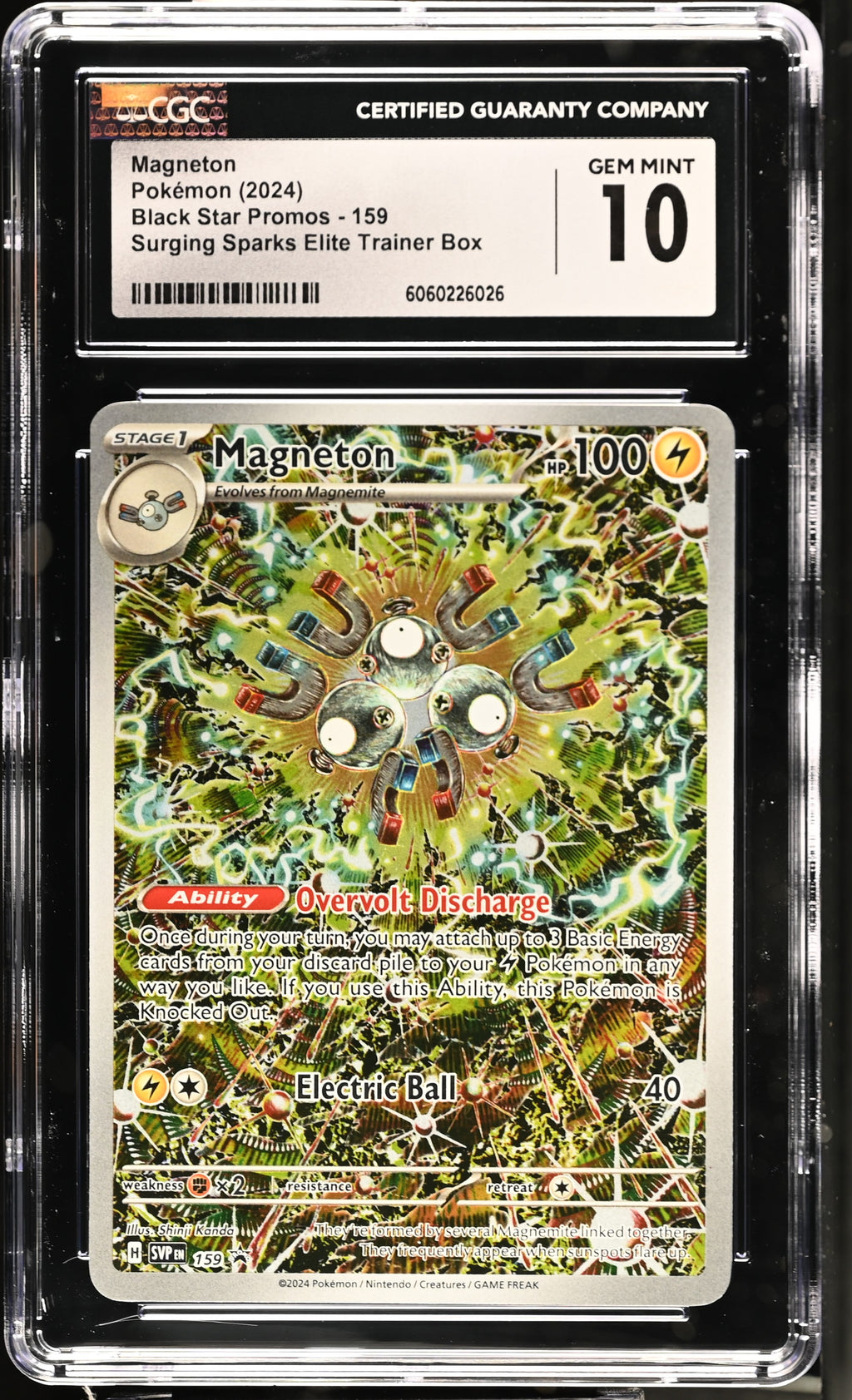 Magneton Surging Sparks Elite Trainer Box Promo SVP159 CGC 10 NOT PSA