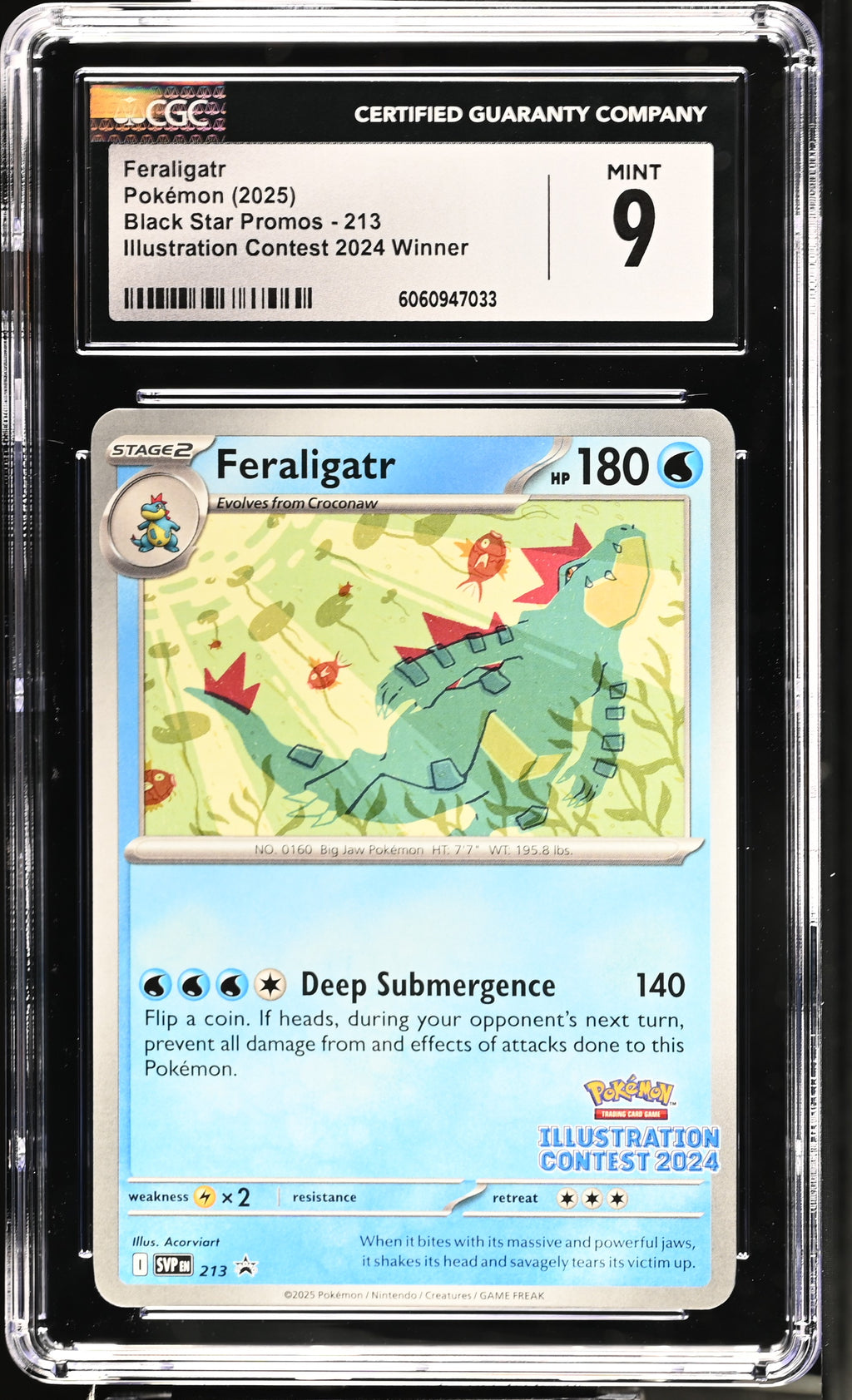 Feraligatr Winner Illustration Contest 2024 Black Star Promo SVP213 CGC 9