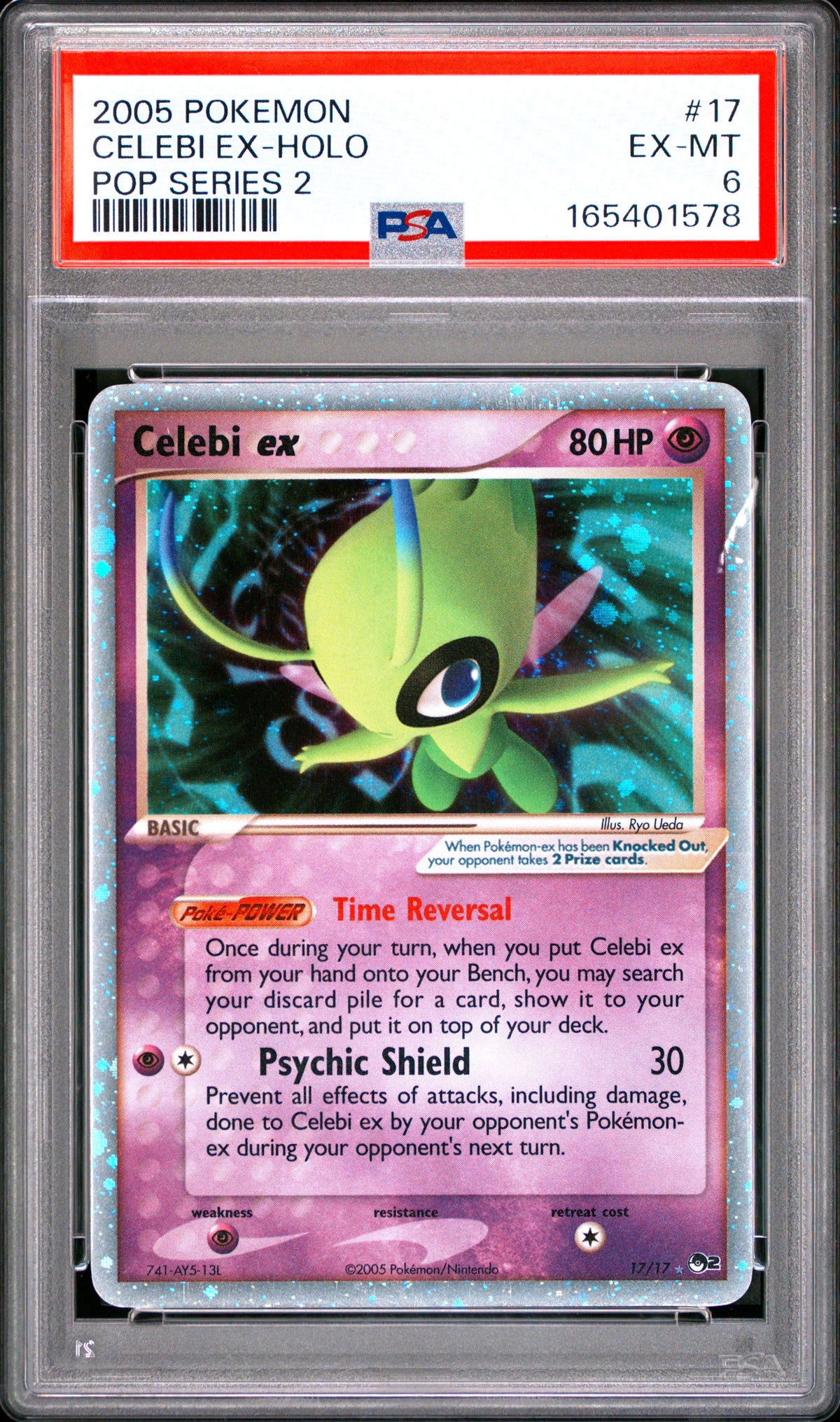 Celebi Ex Holo Pokemon Pop Series 2 17/17 PSA 6