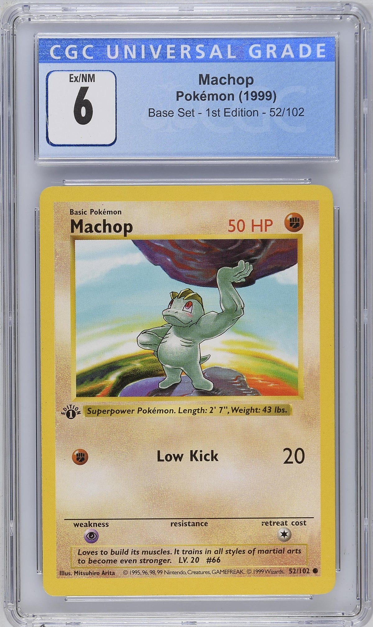Machop Base Set - 1st Ed. 52/102 CGC 6