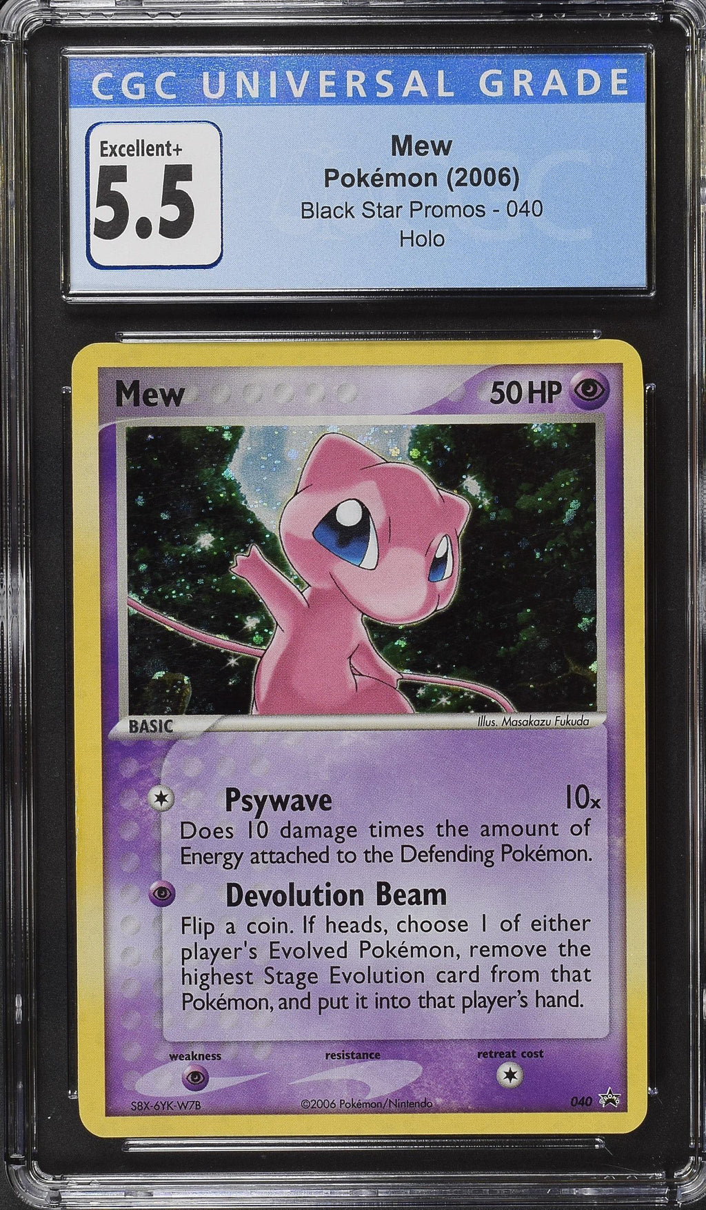 Mew Holo Black Star Promos 040 CGC 5.5 NOT PSA