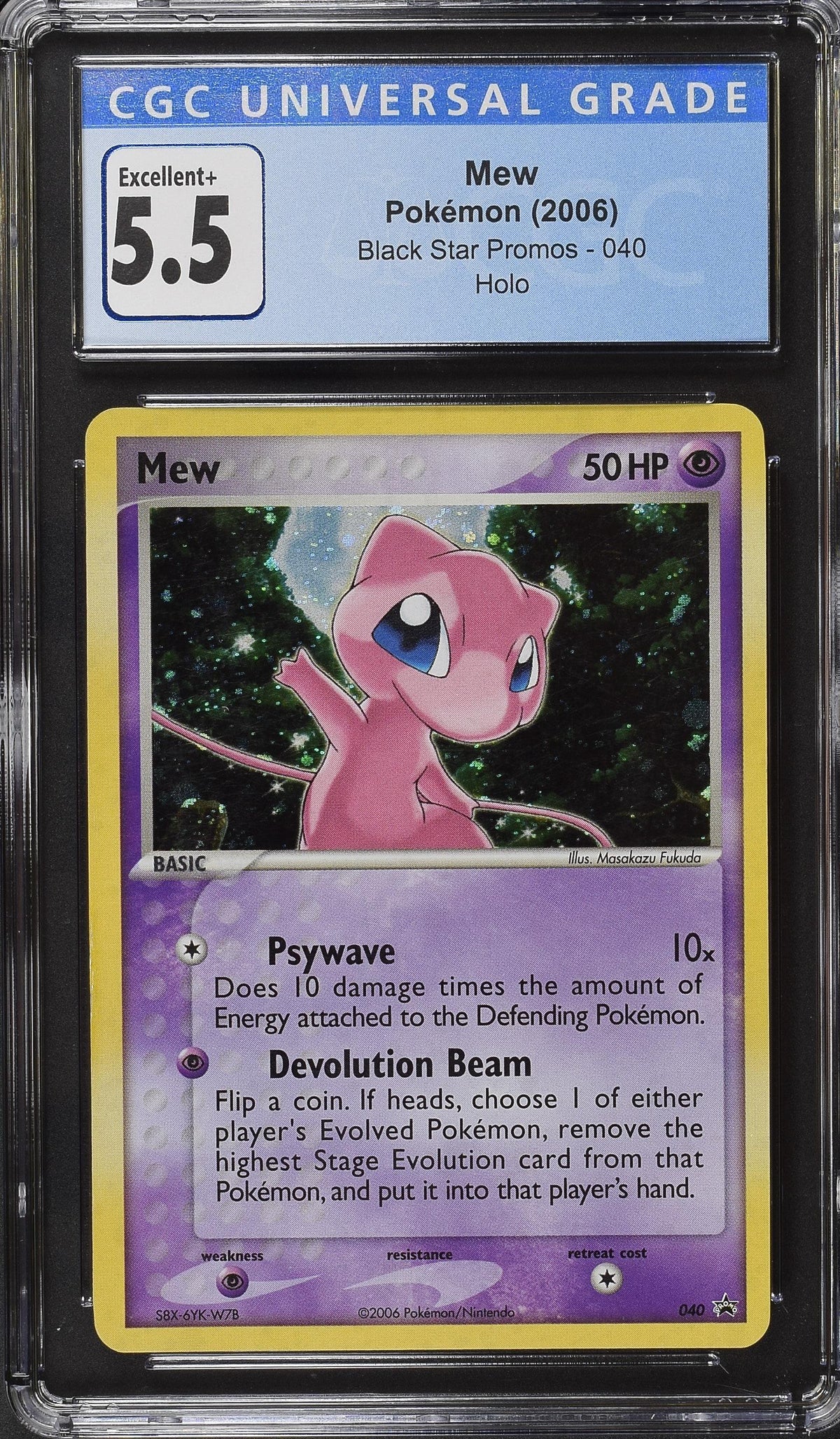 Mew Holo Black Star Promos 040 CGC 5.5 NOT PSA