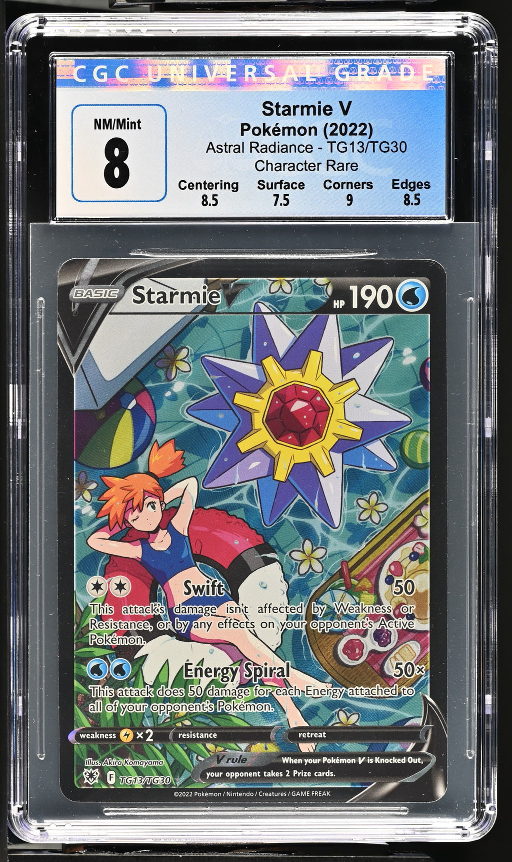 Starmie V Trainer Gallery Astral Radiance TG13/TG30 CGC 8 NOT SPA