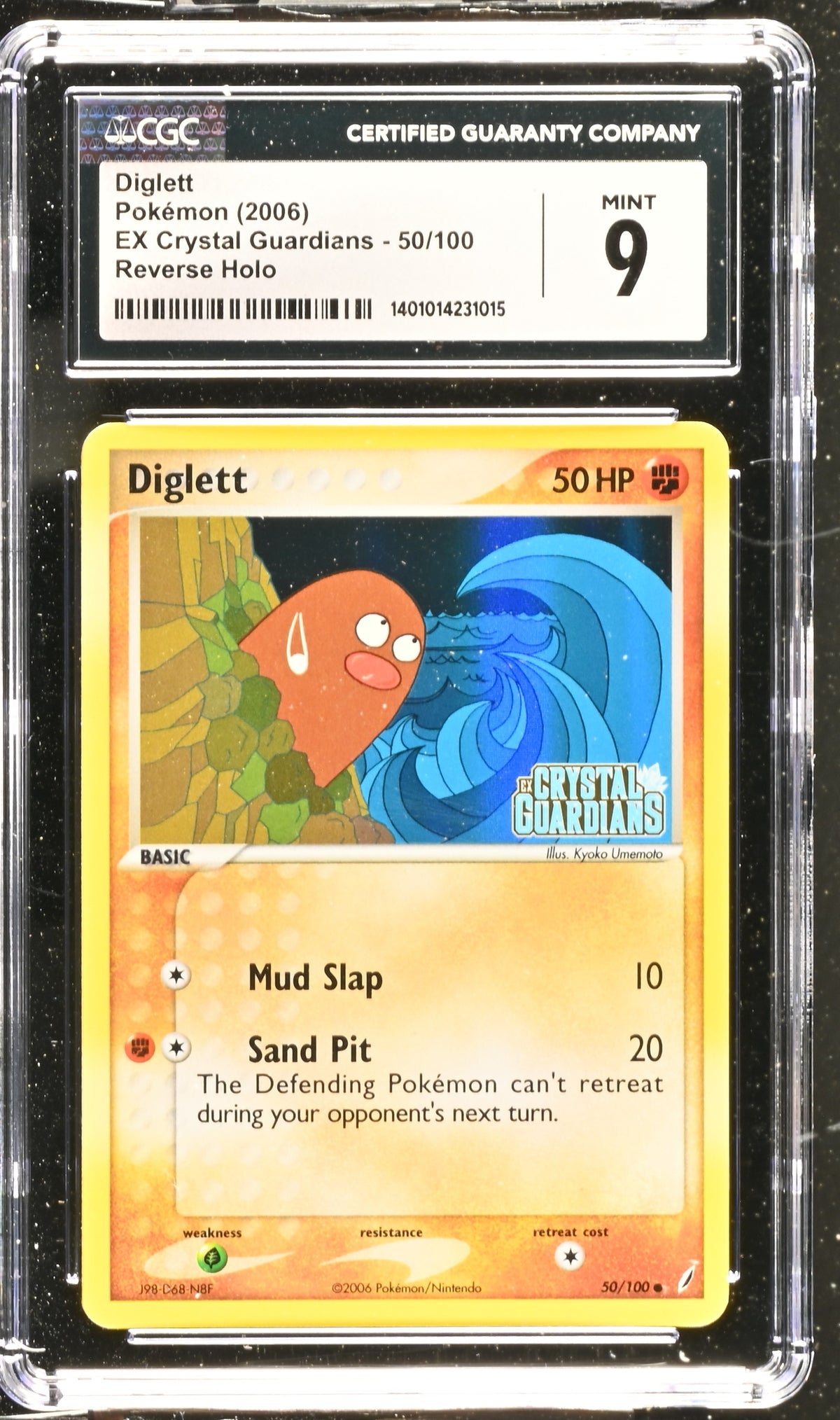 Diglett Reverse Holo Ex Crystal Guardians 50/100 CGC 9