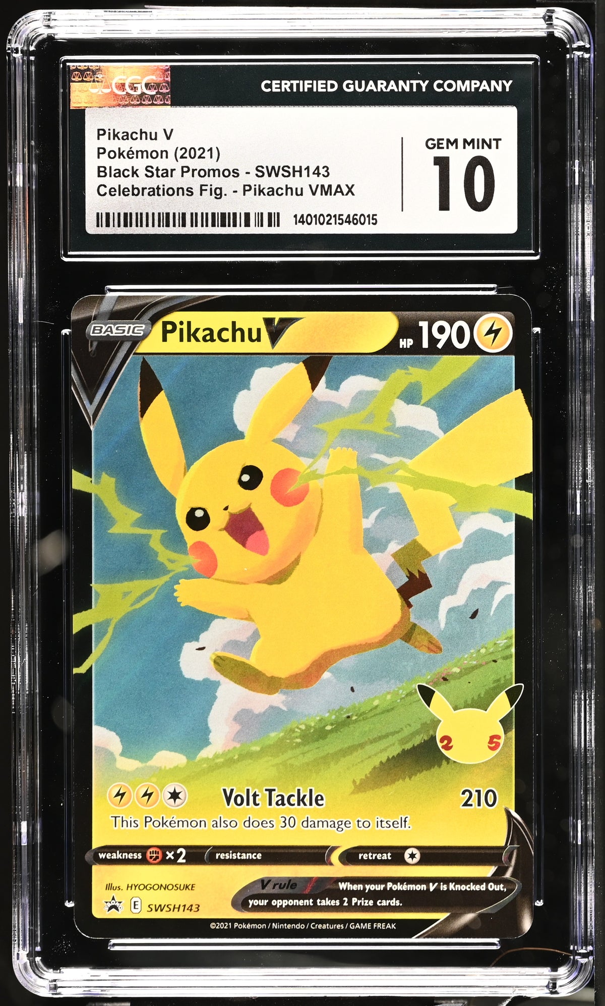 Pikachu V Celebrations Premium Figure Collection SWSH143 CGC 10 NOT PSA