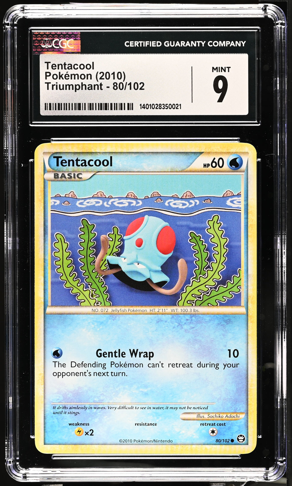 Tentacool Triumphant 80/102 Non Holo CGC 9 NOT PSA