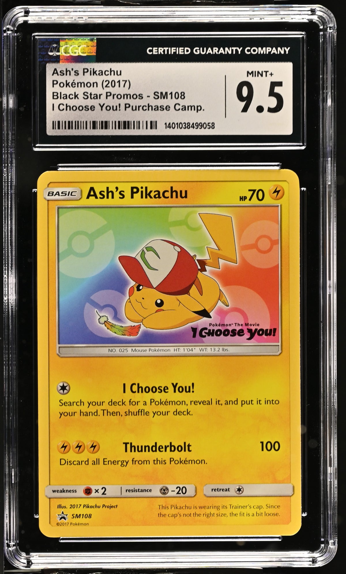 Ash's Pikachu I Choose You! Purchase Campaign SM108 CGC 9.5 NOT PSA