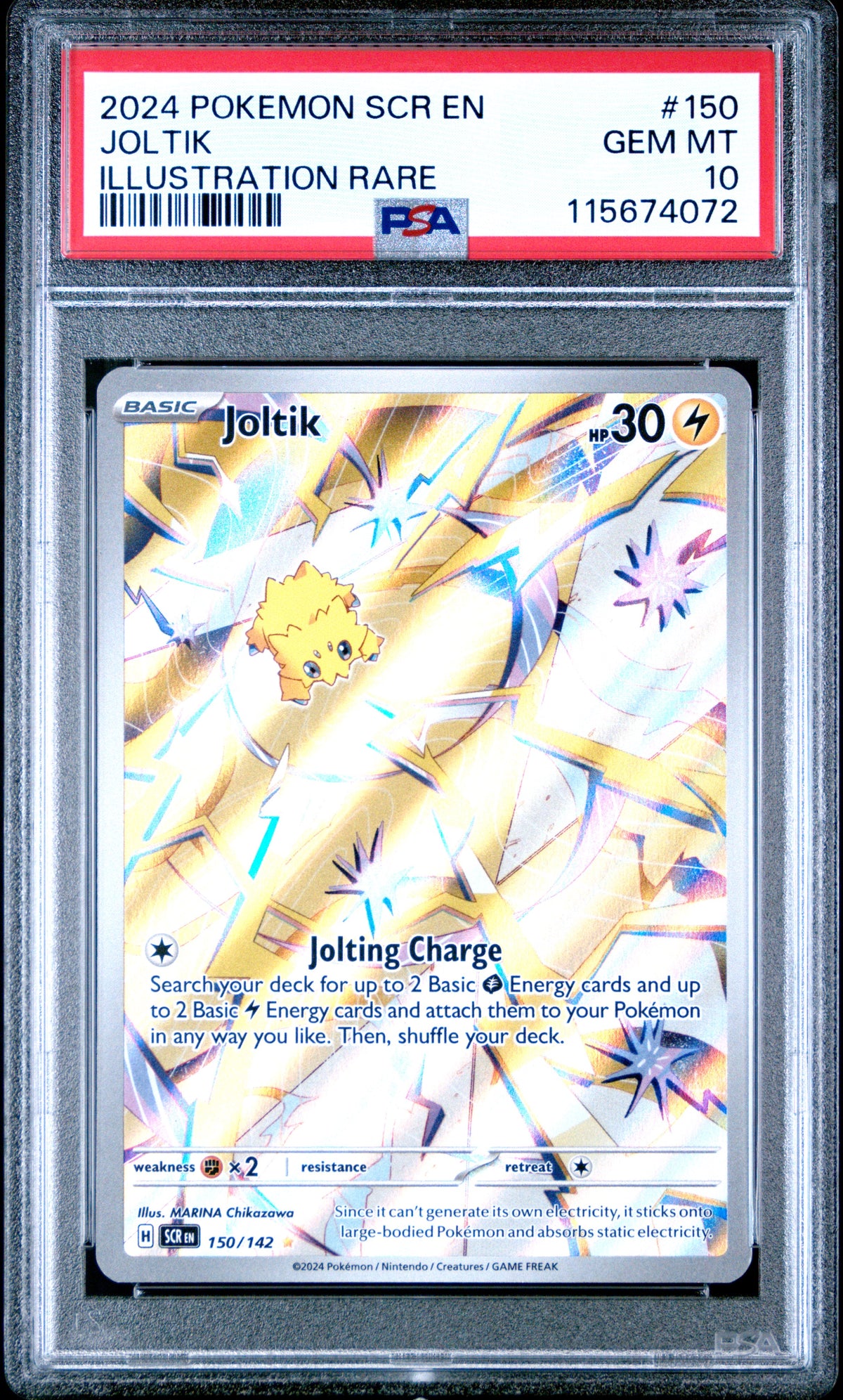 Joltik Illustration Rare Pokemon Scr En-Stellar Crown 150/142 PSA 10