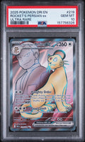 Rocket's Persian Ex Ultra Rare Pokemon Dri En-Destined Rivals 219/182 PSA 10