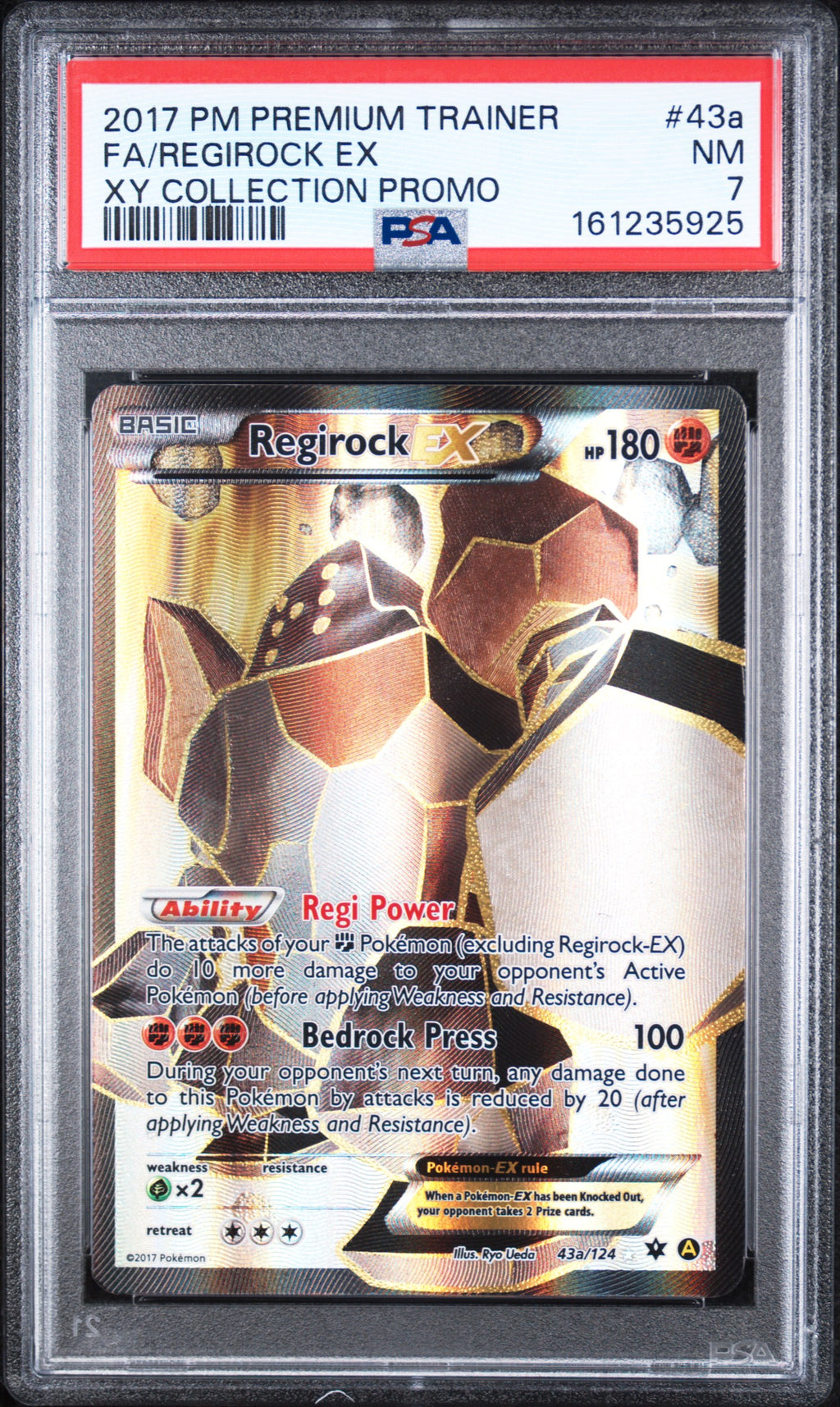 Regirock Ex Pokemon Premium Trainer Xy Collection Promo 43a/124 PSA 7