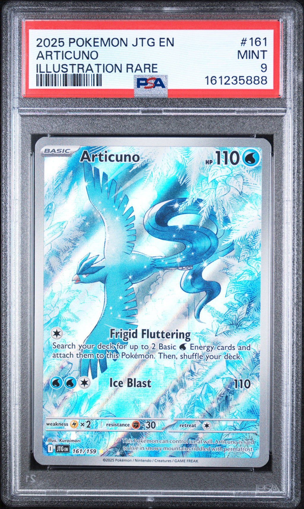 Articuno Illustration Rare Pokemon Jtg En-Journey Together 161/159 PSA 9
