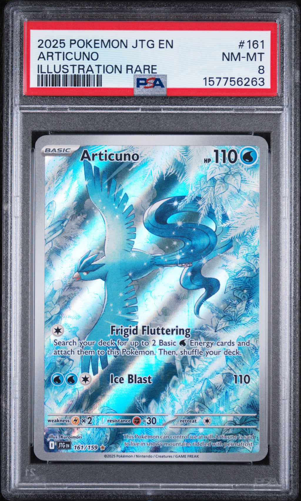 Articuno Illustration Rare Pokemon Jtg En-Journey Together 161/159 PSA 8