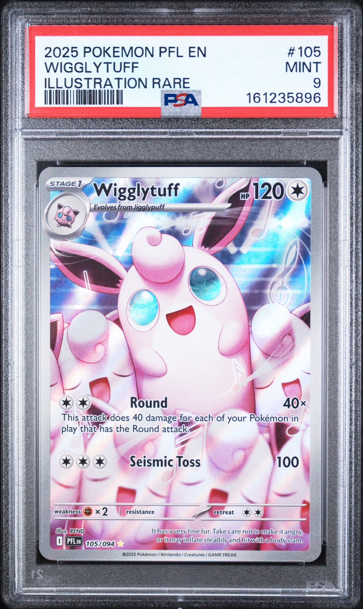 Wigglytuff Illustration Rare Pokemon Pfl En-Phantasmal Flames 105/094 PSA 9