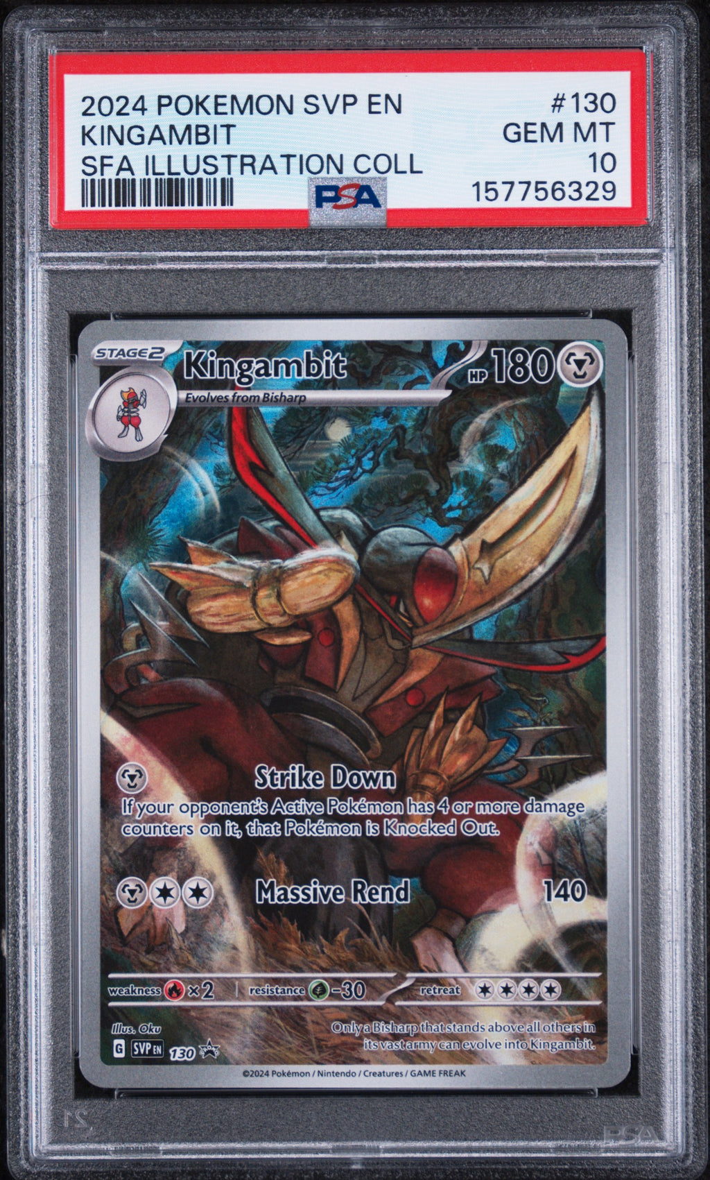 Kingambit Sfa Illustration Coll Pokemon En-Sv Black Star Promo SVP130 PSA 10