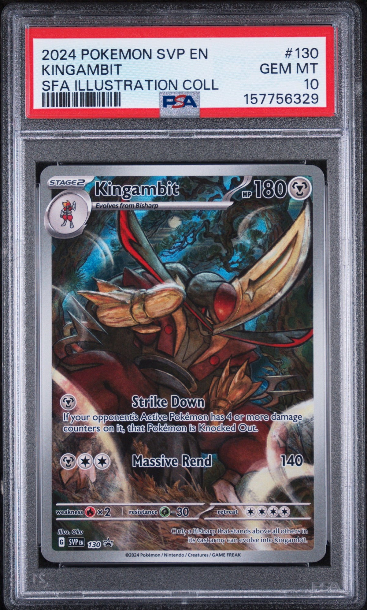 Kingambit Sfa Illustration Coll Pokemon En-Sv Black Star Promo SVP130 PSA 10