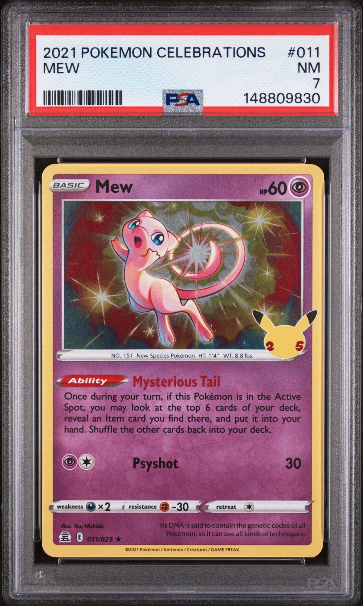 Mew Pokemon Celebrations 011/025 PSA 7