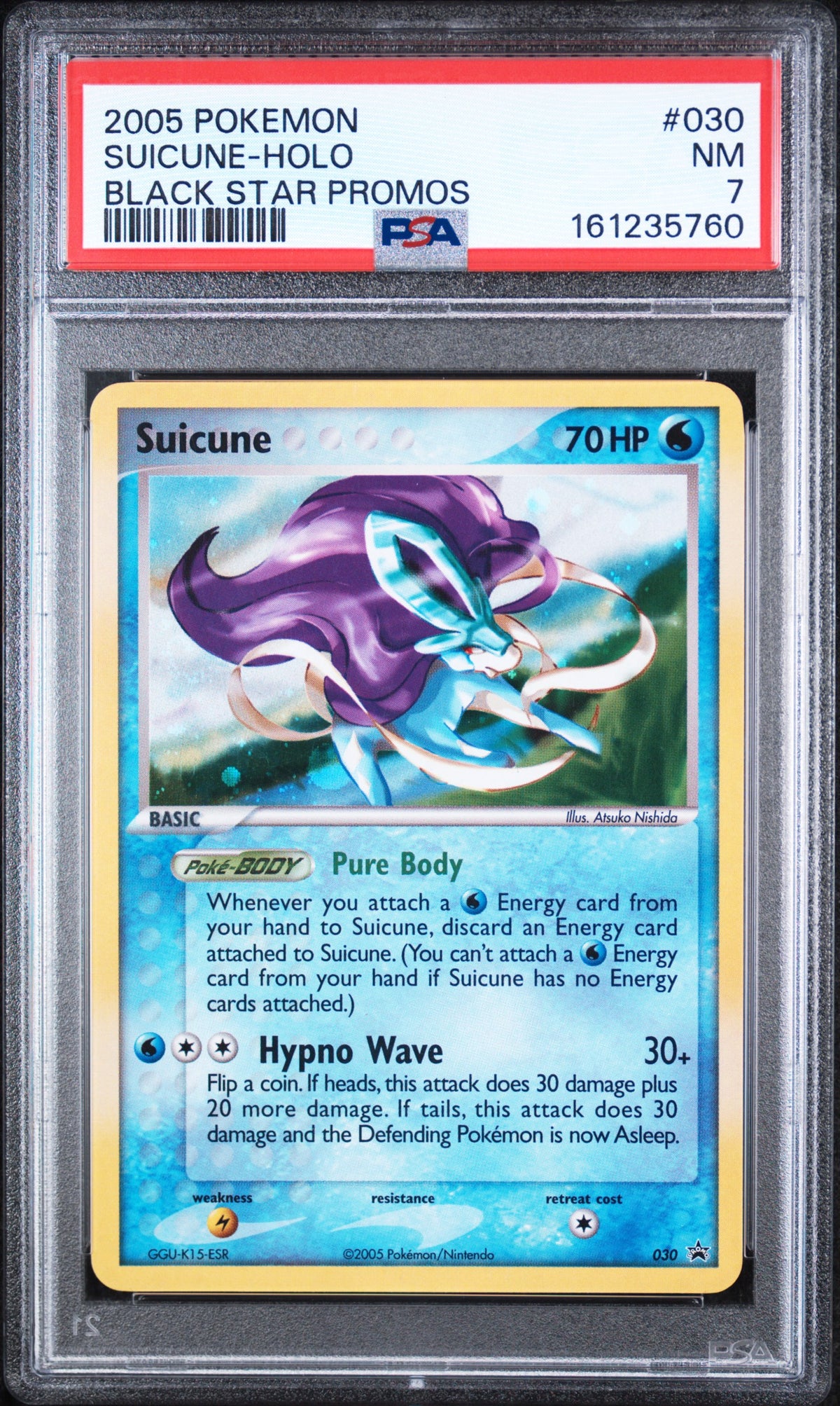 Suicune Holo Pokemon Black Star Promos 030 PSA 7