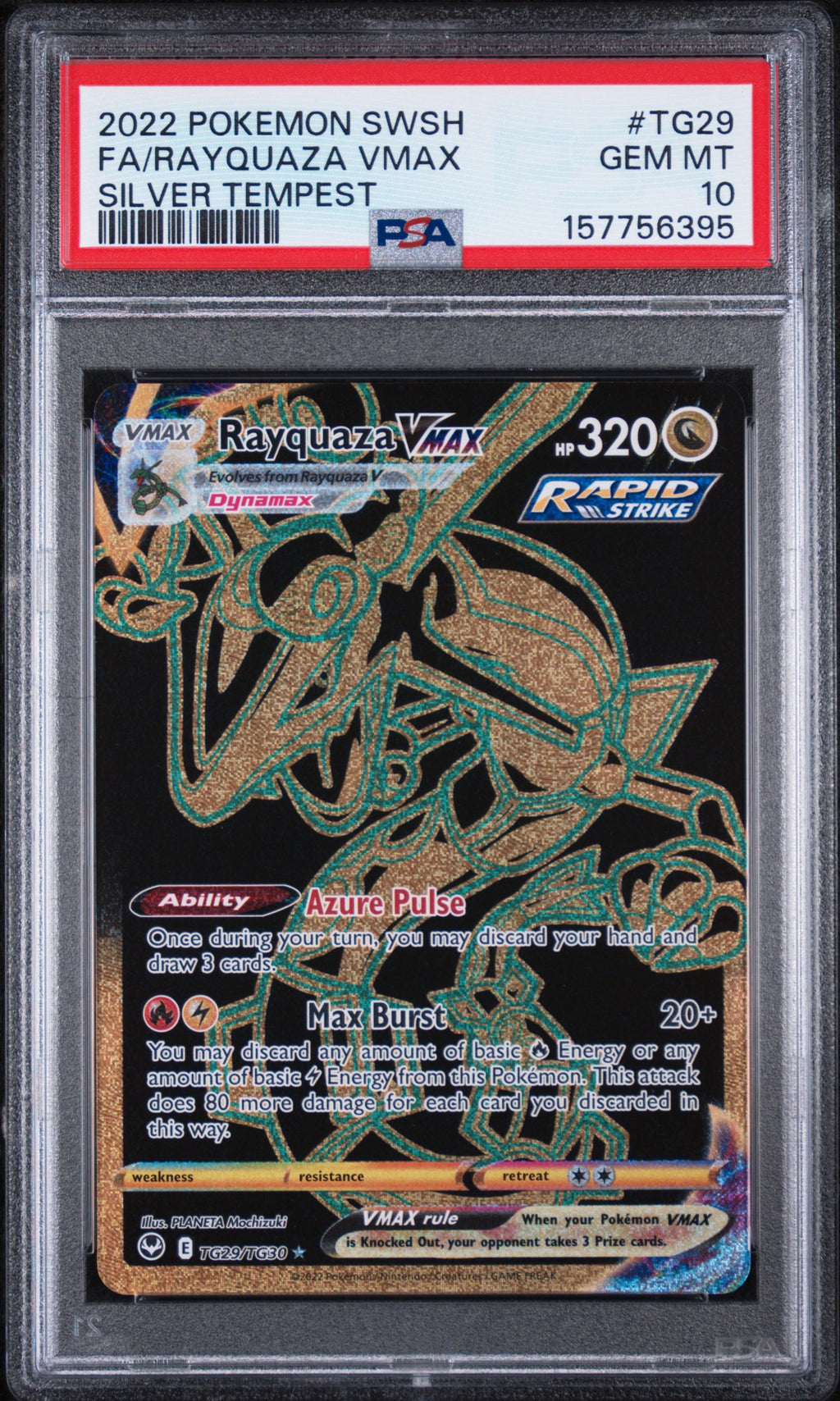Rayquaza Vmax Pokemon Sword & Shield Silver Tempest TG29/TG30 PSA 10