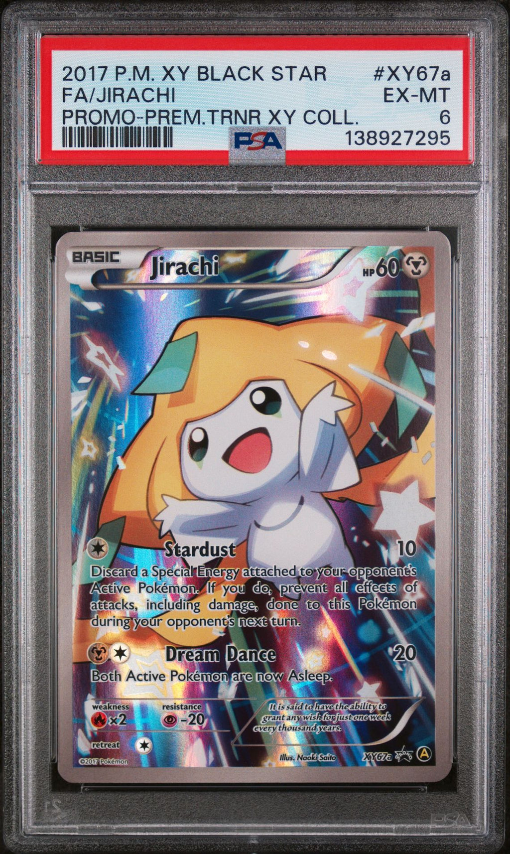 Jirachi Pokemon Full Art Xy Black Star Promo XY67a PSA 6