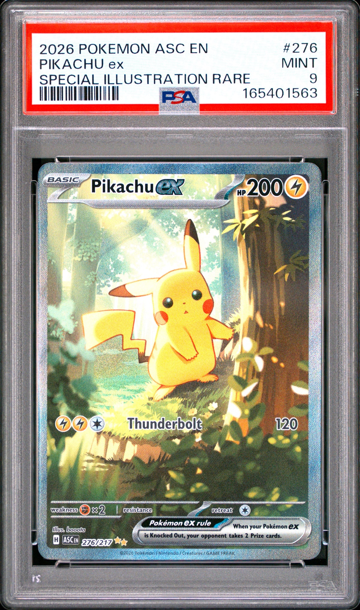 Pikachu Ex Special Illustration Rare Pokemon Ascended Heroes 276/217 PSA 9
