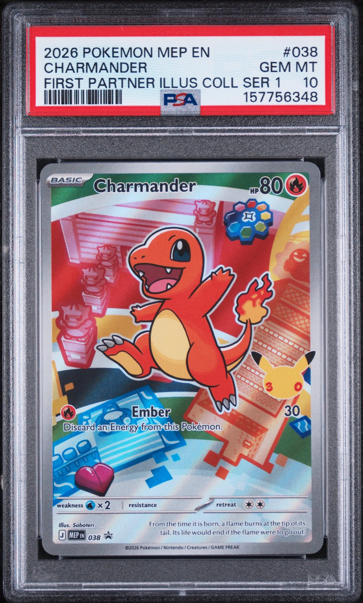 Charmander First Partner Series 1 Pokemon Black Star Promo MEP038 PSA 10