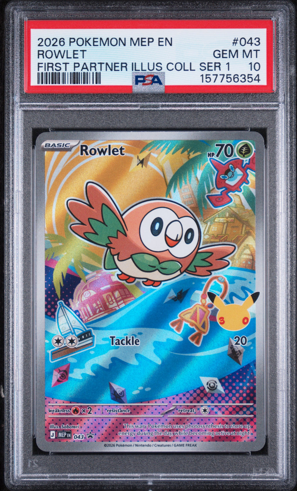 Rowlet First Partner Series 1 Pokemon Black Star Promo MEP043 PSA 10