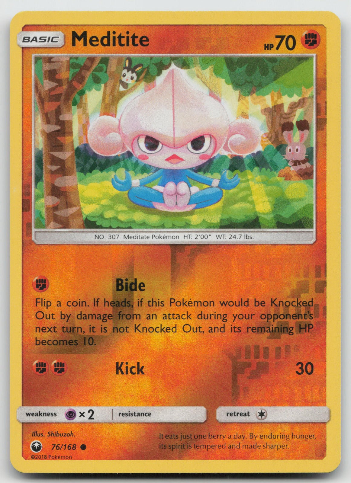 Meditite Reverse Holo Common SM - Celestial Storm 76/168 NM