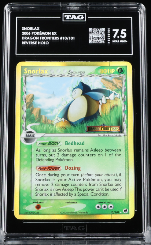Snorlax (Delta Species) Reverse Holo EX Dragon Frontiers 10/101 TAG 7.5 NOT PSA