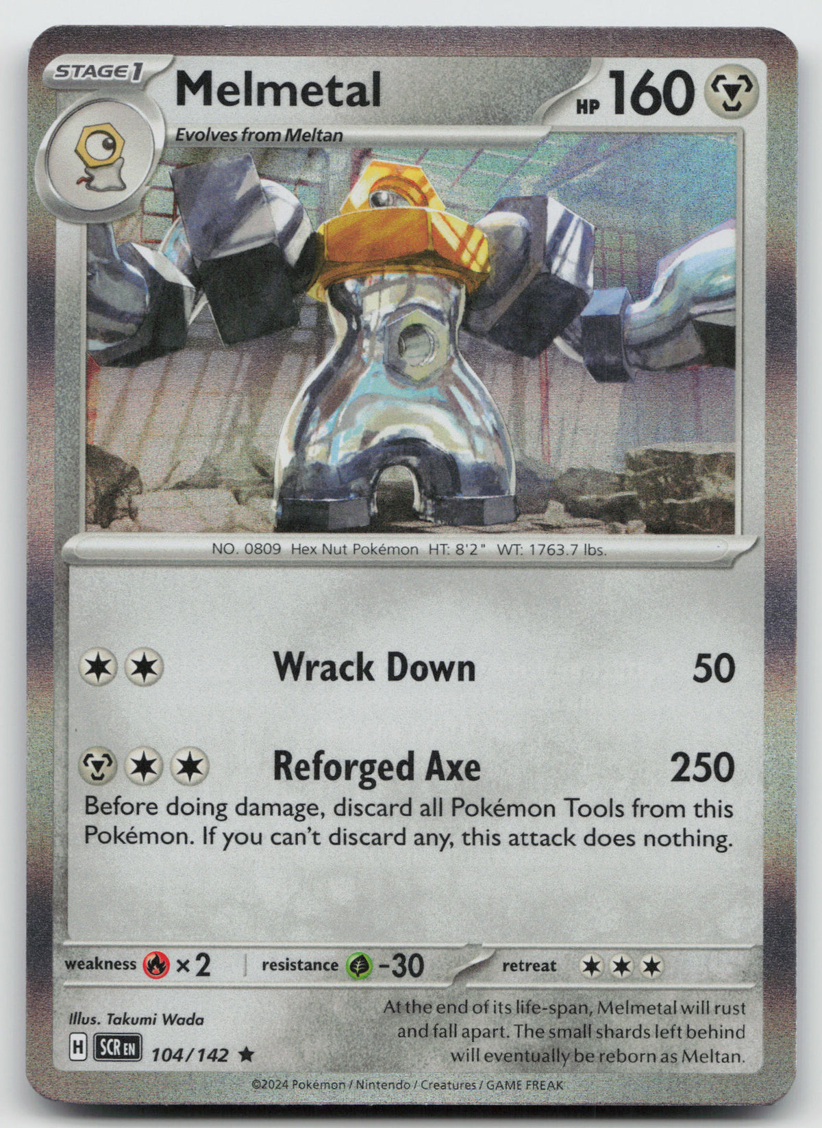 Melmetal Rare Holo SV07: Stellar Crown 104/142 NM