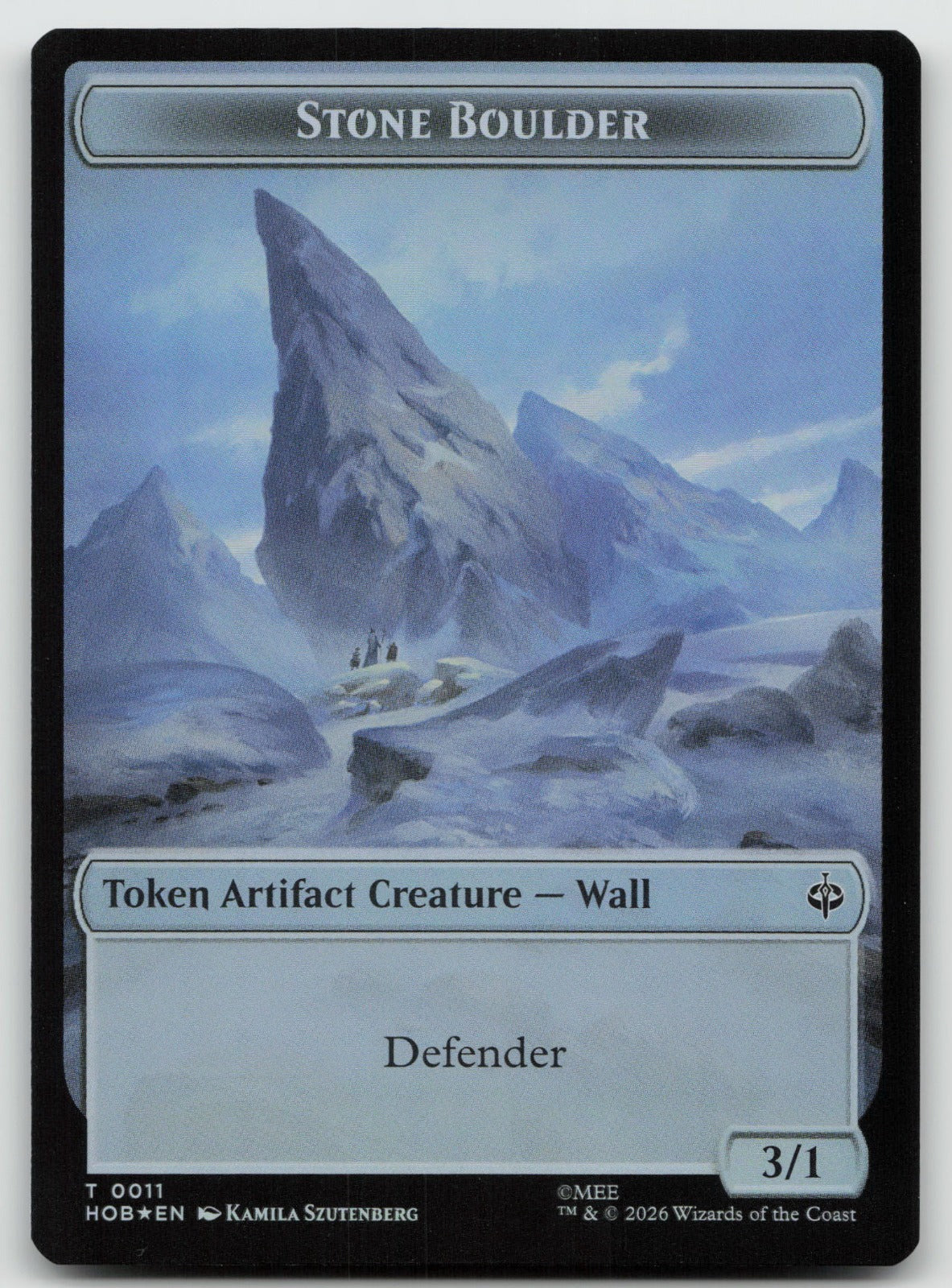 Stone Boulder // Bear Double-Sided Token T Foil The Hobbit 11 // 7 NM