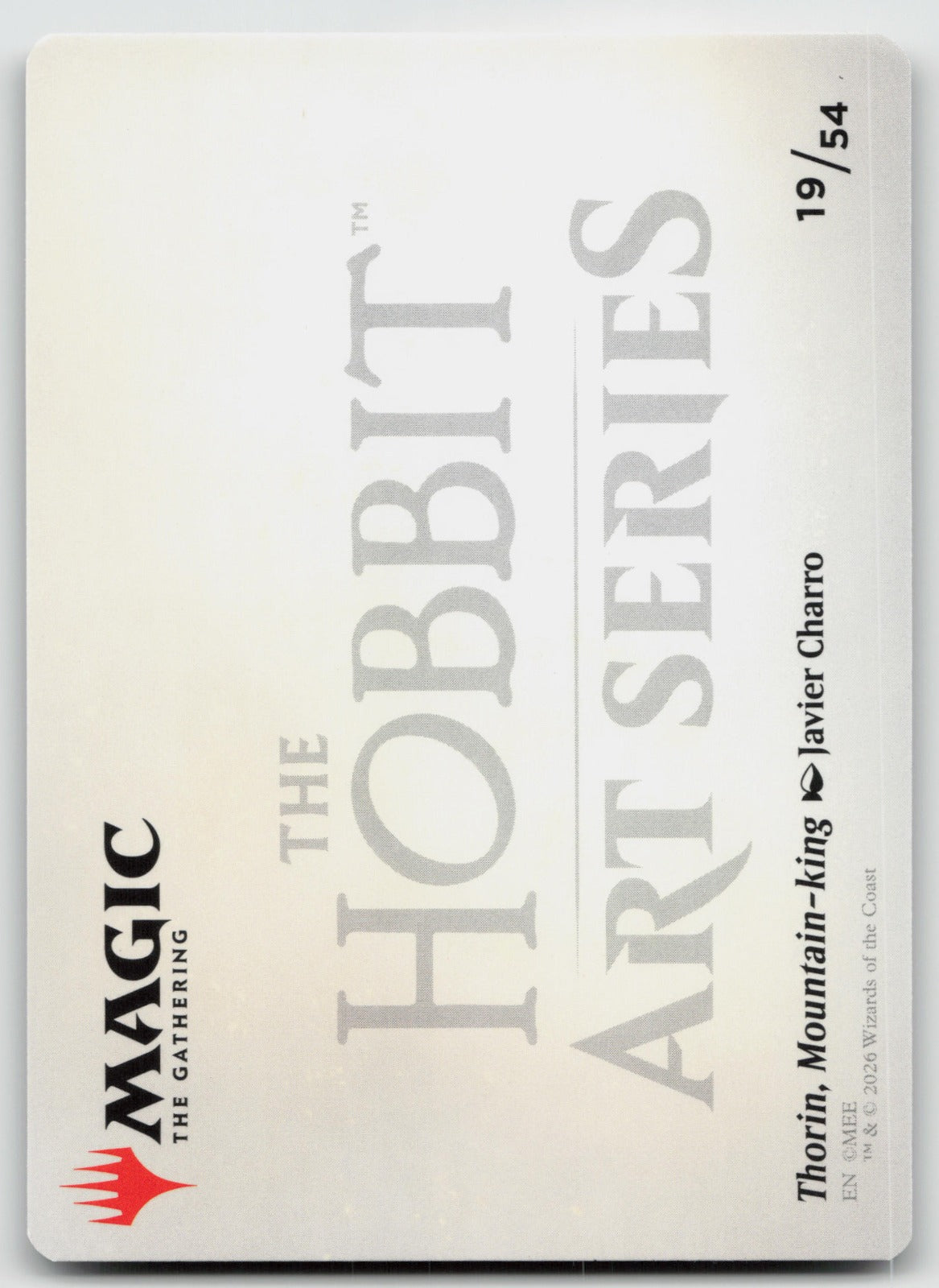 Thorin, Mountain-king Art Card (Gold-Stamped Signature) The Hobbit 19 NM