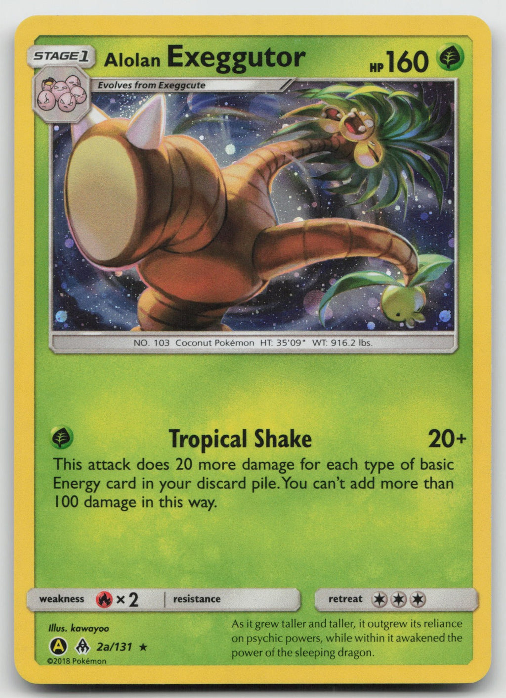 Alolan Exeggutor - Holo Promo Alternate Art SM - Forbidden Light 2a/131 LP