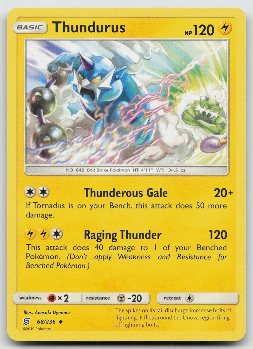 Thundurus Uncommon SM - Unified Minds 68/236 NM