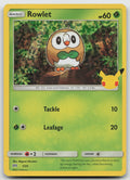 Rowlet - 7/25 Promo Holo McDonald's 25th Anniversary NM