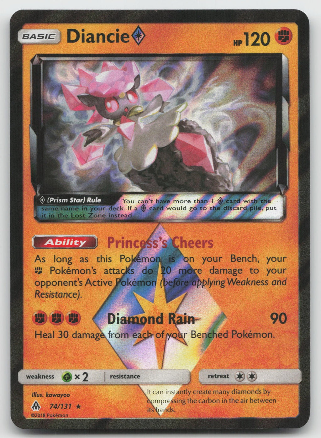 Diancie Prism Star Holo Prism Rare SM - Forbidden Light 74/131 NM