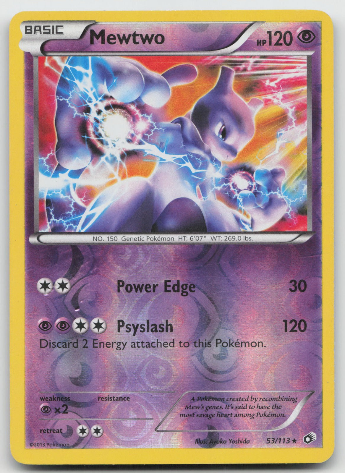 Mewtwo Reverse Holo Rare Legendary Treasures 53/113 DMG