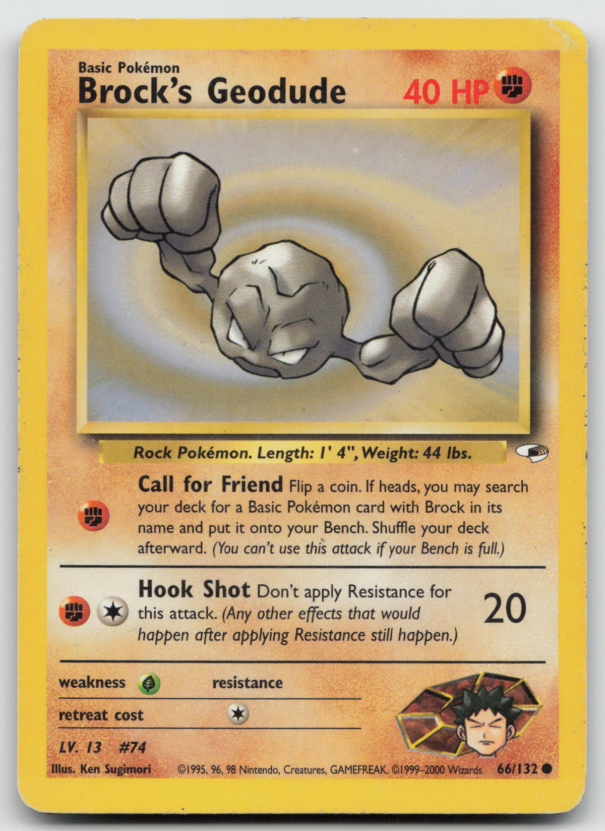 Brock's Geodude Common Unlimited Gym Heroes 66/132 HP