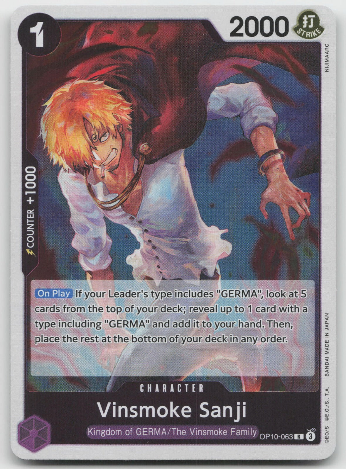 Vinsmoke Sanji R Foil Royal Blood OP10-063 NM